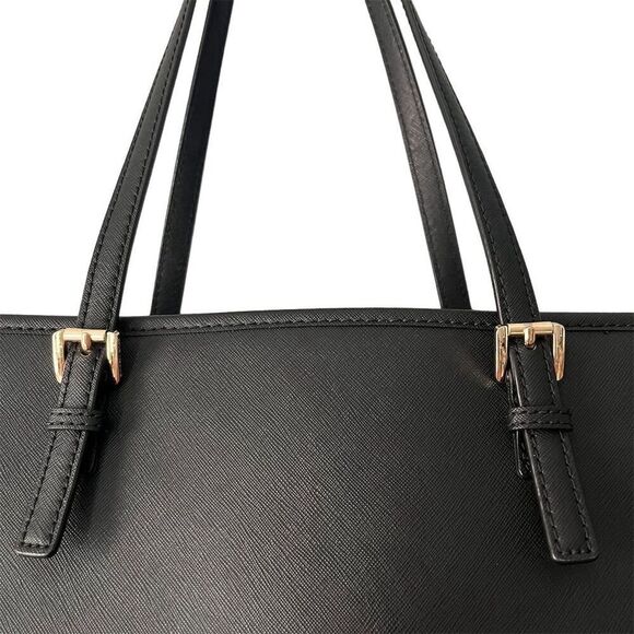 Michael Kors Jet Set Travel Black Tote Bag Shoulder Handbag - Picture 11 of 13